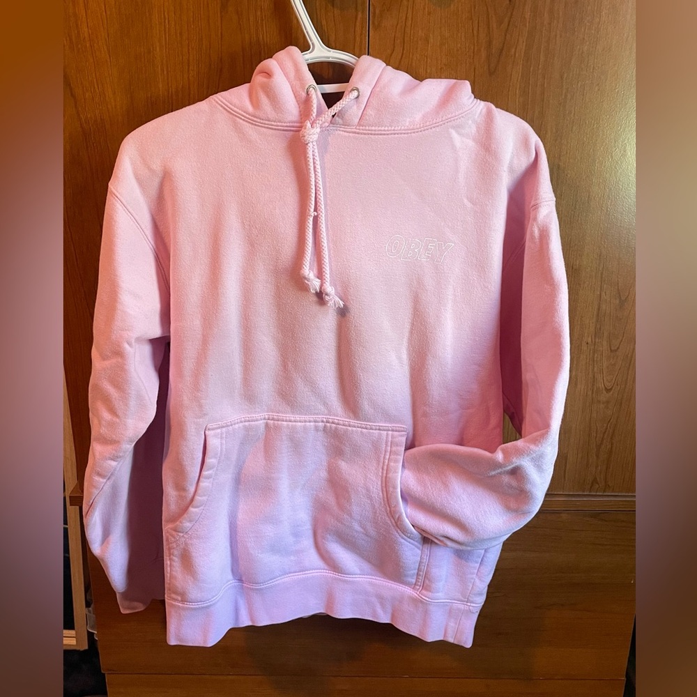 Obey Light Pink Pullover Hoodie